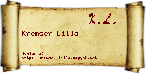 Kremser Lilla névjegykártya